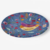 Assiettes En Carton L'Oiseau précoce dans le jardin fleuri (Angle)