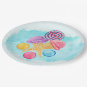 Assiettes En Carton Lollipop crème glacée et bonbon (Angle)