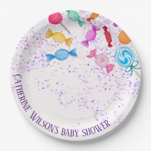 Assiettes En Carton Lollipops baby shower Party