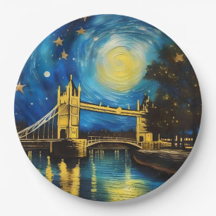 Assiettes En Carton London Bridge Acrylique Art,