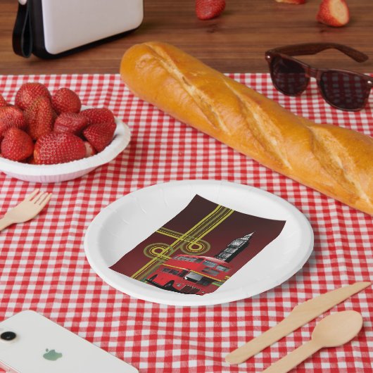 Assiettes En Carton London Double Decker Bus Paper Plates (Pique-nique)