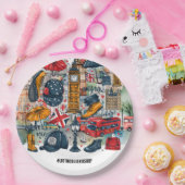 Assiettes En Carton Londres Big Ben Double Deck Bus Westminster Touris (Fête)