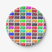 Assiettes En Carton Londres couleurs & Double Decker Bus / Fête des en (Devant)