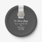 Assiettes En Carton Lone Sand Dollar - Charcoal Grey - Beach Wedding (Devant)