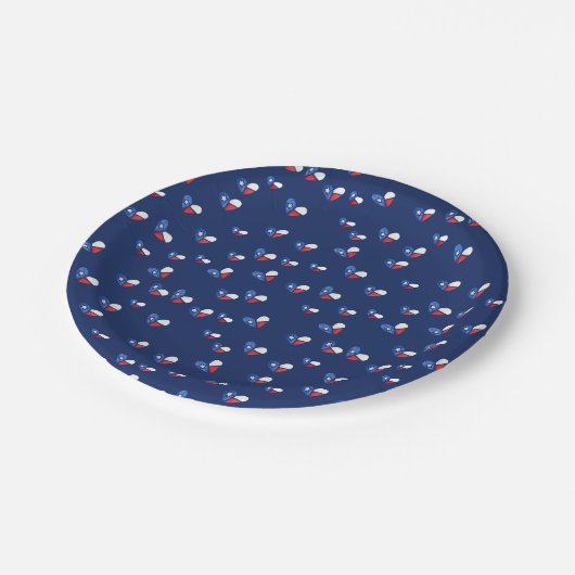 Assiettes En Carton Lone Star State Texas Flag Heart (Angle)