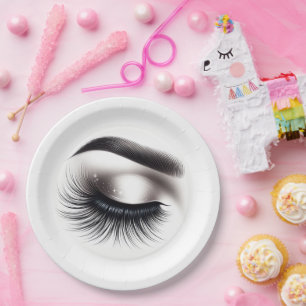 Assiettes En Carton Longs Cils Noirs et Déliés Extensions de Cils Beau
