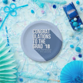 ASSIETTES EN CARTON LONGUE OMBRE FÉLICITES À LA GRADE (Fête)