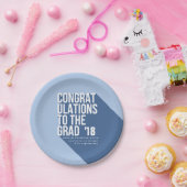 ASSIETTES EN CARTON LONGUE OMBRE FÉLICITES À LA GRADE (Fête)