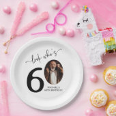Assiettes En Carton Look Who's 60! Modern Photo 60th Birthday (Fête)