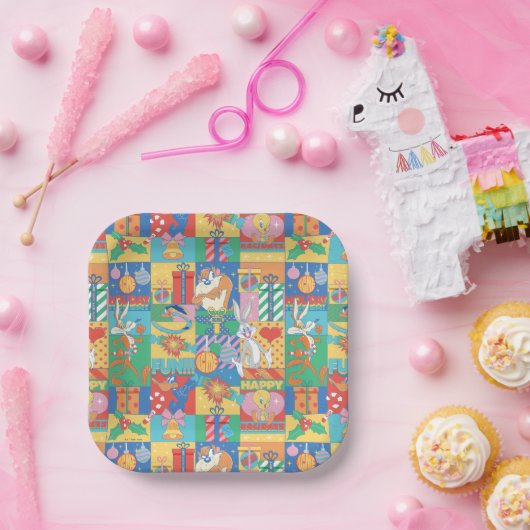 Assiettes En Carton LOONEY TUNES™ | Joyeuses fêtes Motif de Noël (Fête)