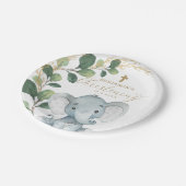 Assiettes En Carton L'or mignon de verdure d'éléphant part du baptême (Angle)