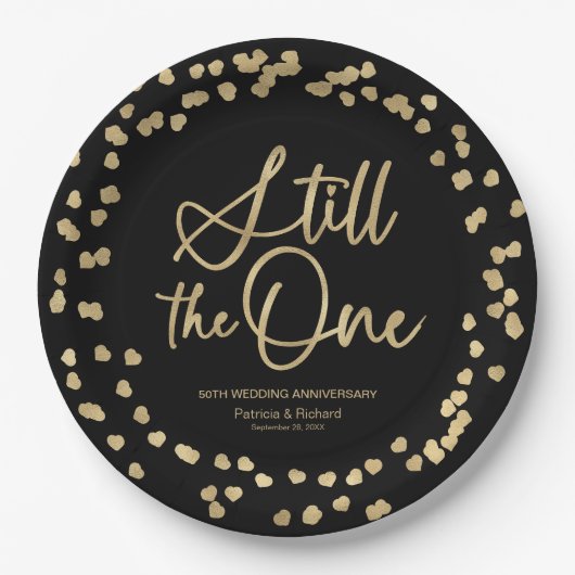 Assiettes En Carton L'Or Noir Toujours Le Renouveau Vow Un Mariage (Devant)