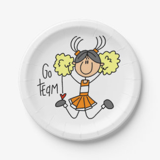 Assiettes En Carton L'orange vont les plaques à papier de pom-pom girl