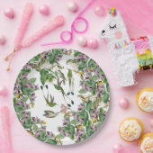 Assiettes En Carton L'orchidée d'oiseaux de colibri fleurit la plaque (Fête)