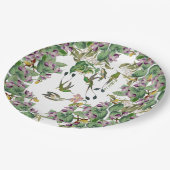Assiettes En Carton L'orchidée d'oiseaux de colibri fleurit la plaque (Angle)