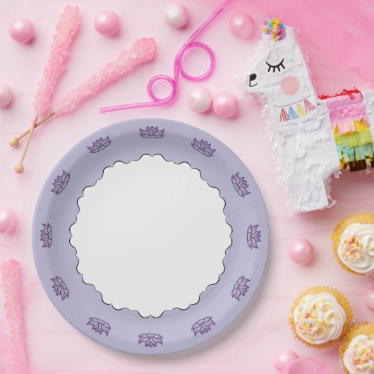 Assiettes En Carton Lotus exquis en plaque de papier mauve (Fête)
