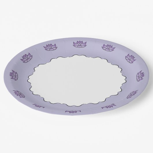 Assiettes En Carton Lotus exquis en plaque de papier mauve (Angle)