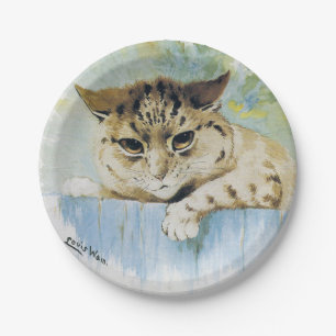 Assiettes En Carton Louis Wain - Vintage Chat à côté de l'illustration