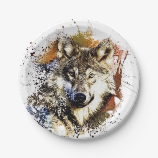 Assiettes En Carton Loup (Devant)