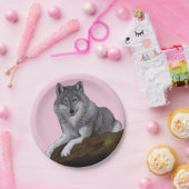 Assiettes En Carton Loup (Fête)