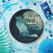 Assiettes En Carton Loup amoureux joli foncé turquoise esthétique pers (Fête)