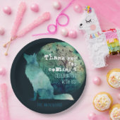 Assiettes En Carton Loup amoureux joli foncé turquoise esthétique pers (Fête)