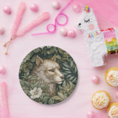 Assiettes En Carton Loup Art nouveau en feuille (Fête)