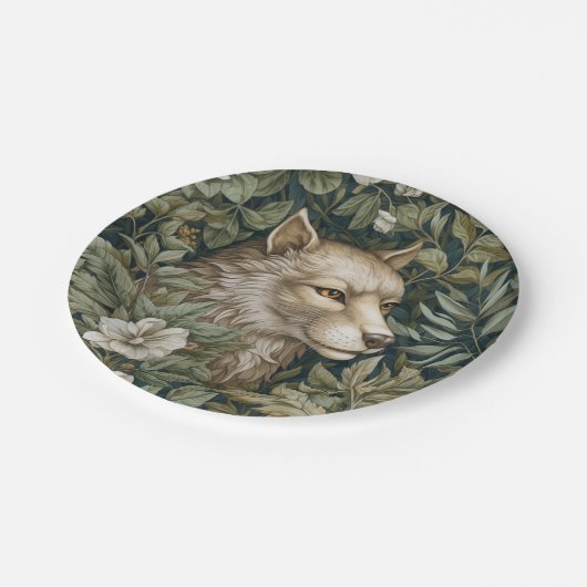 Assiettes En Carton Loup Art nouveau en feuille (Angle)