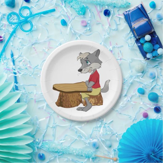 Assiettes En Carton Loup aux plaques à papier d'un Tableau (Fête)