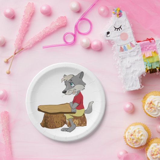 Assiettes En Carton Loup aux plaques à papier d'un Tableau (Fête)