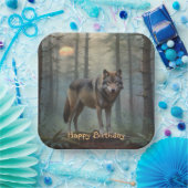 Assiettes En Carton Loup dans la forêt (Fête)