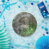 Assiettes En Carton Loup de bois de construction (Fête)