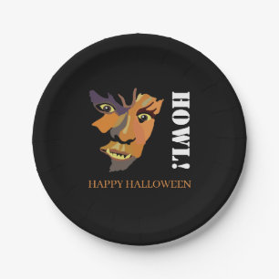 Assiettes En Carton Loup-garou Classique, Joyeux Halloween