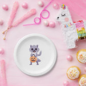 Assiettes En Carton Loup-garou mignon avec des plaques de papier à que (Fête)