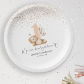 Assiettes En Carton L'ours et l'abeille premier anniversaire