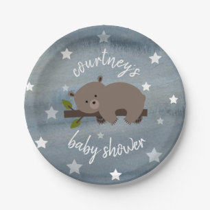 Assiettes En Carton L'ours somnolent tient le premier rôle le baby