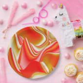 Assiettes En Carton Love and Gold Abstrait 3D Rainbowart (Fête)