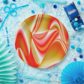 Assiettes En Carton Love and Gold Abstrait 3D Rainbowart (Fête)