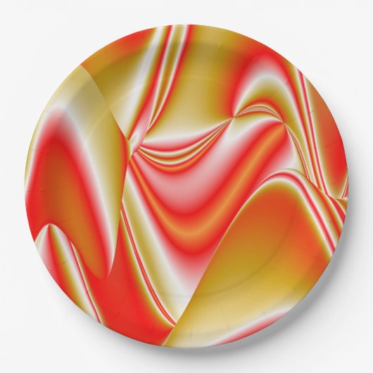 Assiettes En Carton Love and Gold Abstrait 3D Rainbowart (Devant)