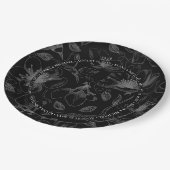 Assiettes En Carton Love Calligraphy Floral avec nom Bordure Wht ID940 (Angle)