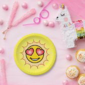 Assiettes En Carton Love Emoji coucher de soleil (Fête)