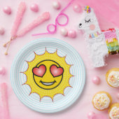 Assiettes En Carton Love Emoji Sun (Fête)