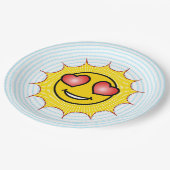 Assiettes En Carton Love Emoji Sun (Angle)