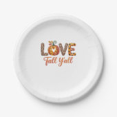 Assiettes En Carton Love Fall Y'all Fall (Devant)