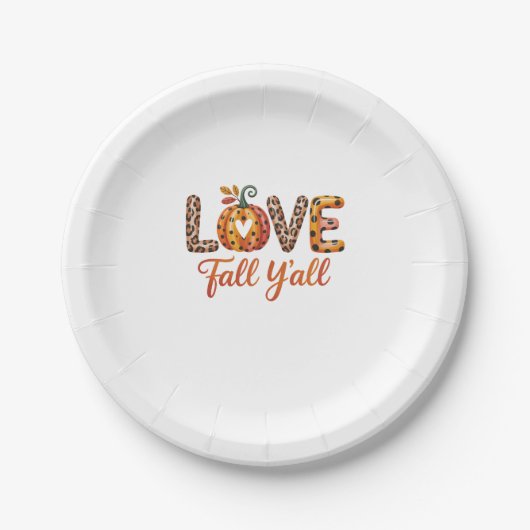 Assiettes En Carton Love Fall Y'all Fall (Devant)