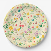 Assiettes En Carton Love Garden Spring Fleurs & Coeurs Anniversaire Fê (Devant)