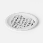 Assiettes En Carton Love Heart Word Cloud - Noir et Blanc (Angle)