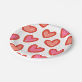 Assiettes En Carton Love Hearts Saint Valentin (Angle)
