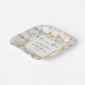 Assiettes En Carton Love In Bloom Florals Bordure Nom Fête des mariées (Angulaire)