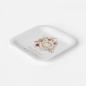 Assiettes En Carton Love is Brewing Boho Rustic Floral Bridal Shower (Angulaire)